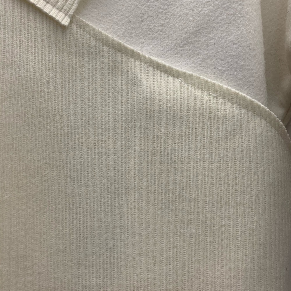 Ivory Knit Structured Ribbed Section Jacket M/L - image 3